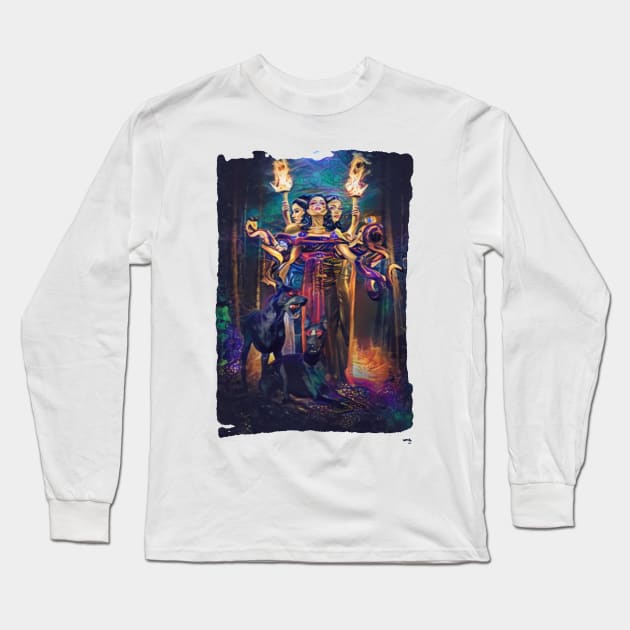 Hekate Goddess Long Sleeve T-Shirt by LairofGods